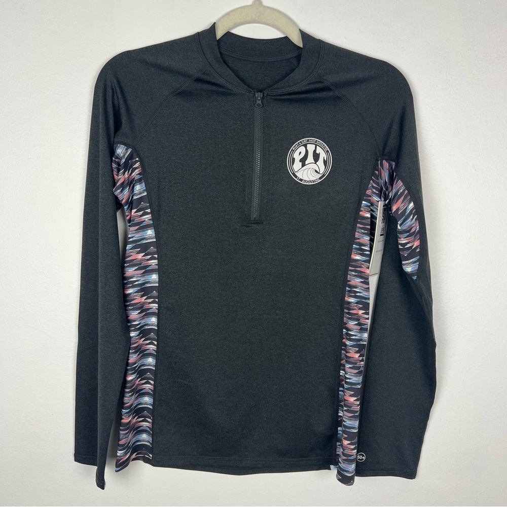 Pit Surf Shop NWT Rash Guard Quarter Zip Gray Size XL